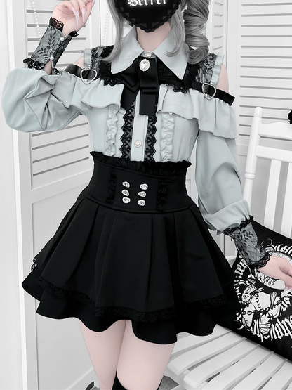 Detail Jirai Cutout in Style | Dusty Kei Blouse Green