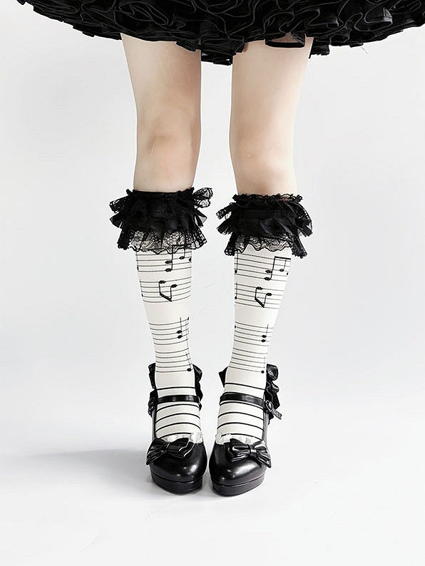 Mary Bow Lolita Top Heel at Shoes High Elegant PU Jane Black -