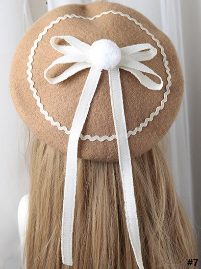 10 Lolita Bowknot Sweet Color Options Beret