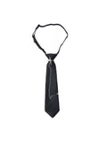 Star & Chain Decorated Black Necktie - PINK SAVIOR