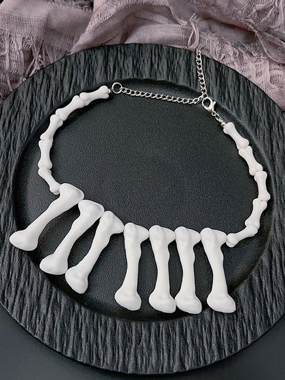 Gyaru Weiß Y2K Fashion Choker Anhänger Knochen