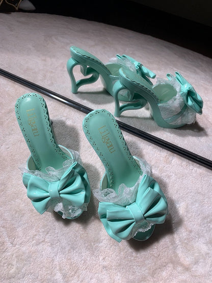 Gyaru Slingback Shoes with Heart Shaped Heels - LilGyaru