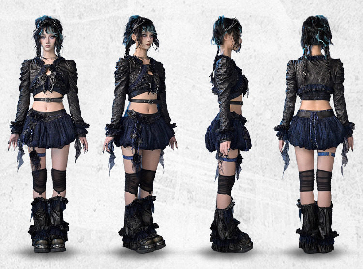 Punk Y3K Leather PU Jacket Short Rock Style