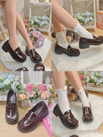 Fit Braune Loafer im Preppy-Design 4,5 cm mit stylischem Slip-in-Absatz