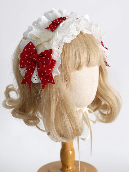 Strawberry-Themed Lace Lolita (White Accent) Set 4-Color Hairband