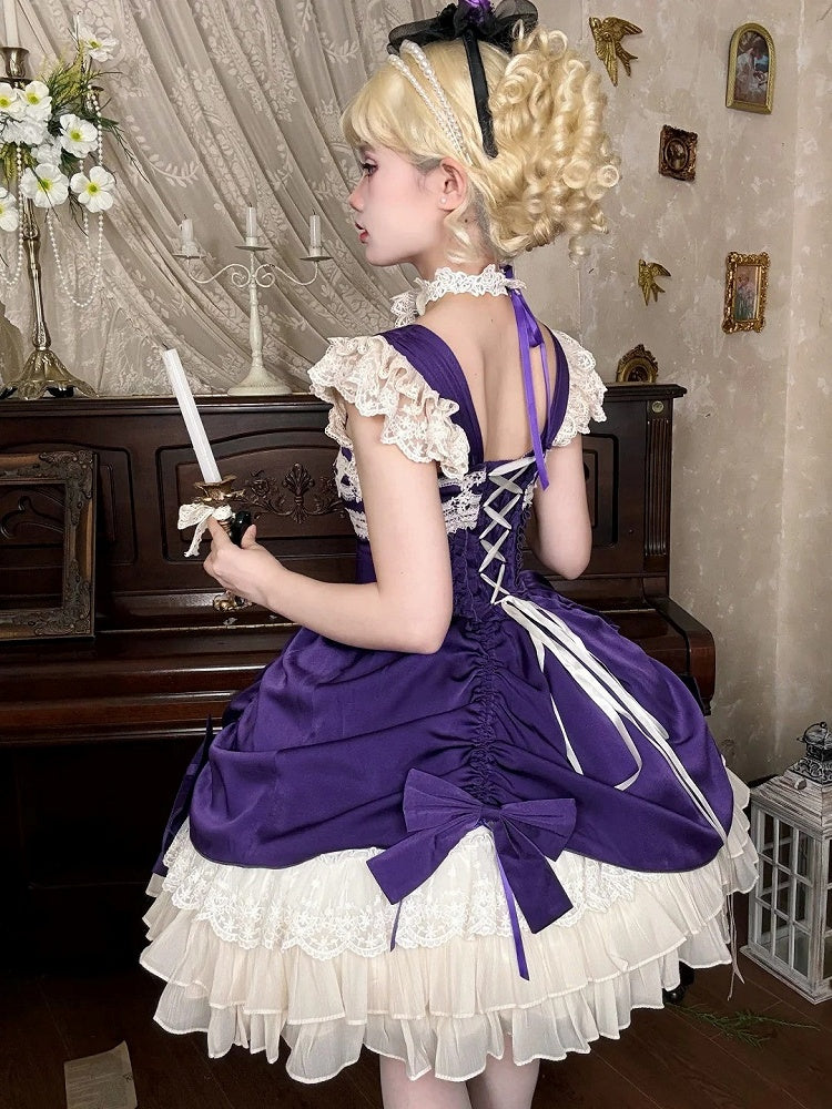 JSK à taille violette avec cordon de serrage en dentelle - Gardenia Chronicle