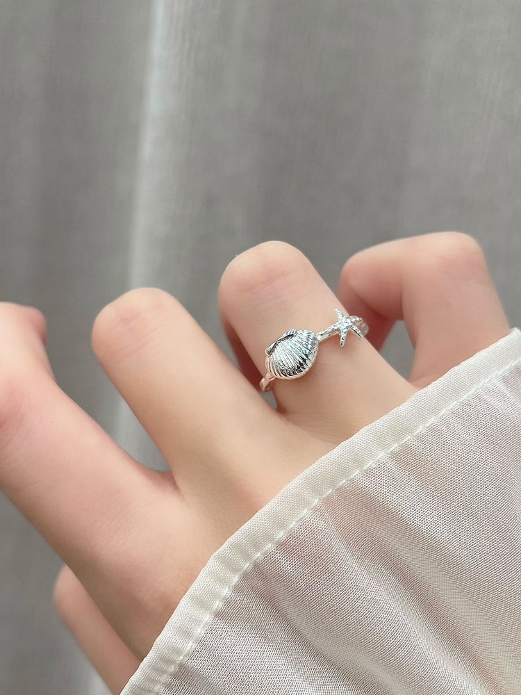 Stern/Muschel 3 Optionen Y2K Bittersüßer Ring