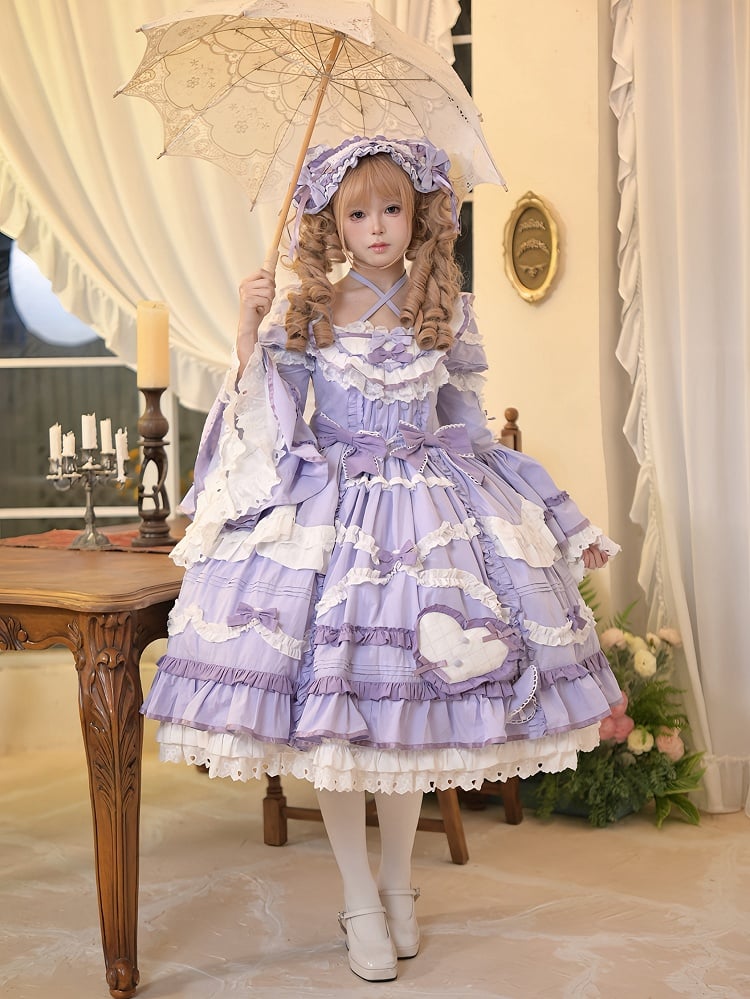 Gorgeous Old School Sizes Available Lolita Princess Purple Dress Plus Cotton