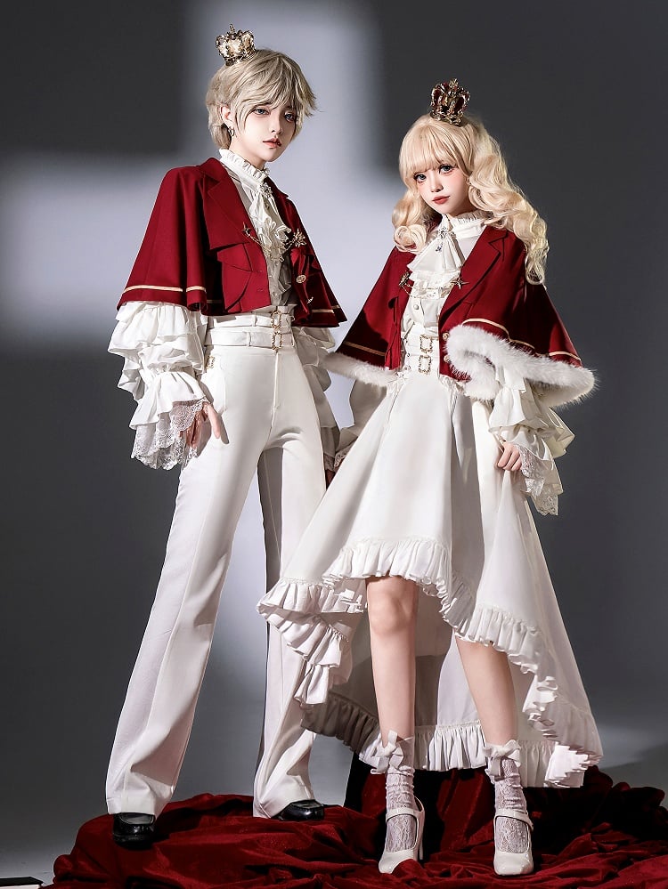 Ouji Roter Blazer mit Cape-Kragen Lolita