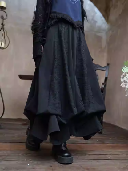 Black Ankle Skirt Bubble Length