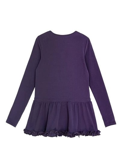 Letter Star Deep Print Dress Round Purple - Neck