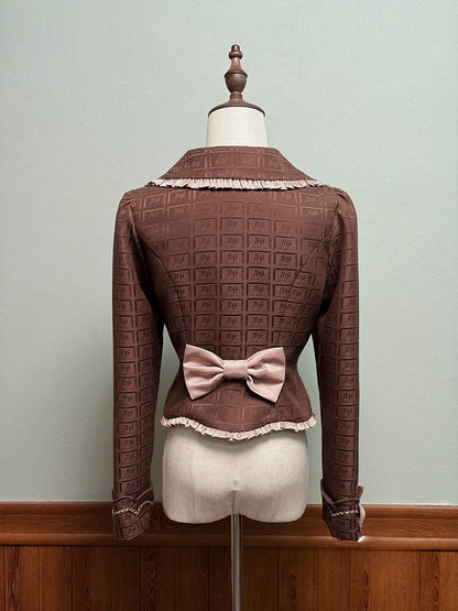 Ruffles Chocolate Coat Bow with and Brown Accents Lolita