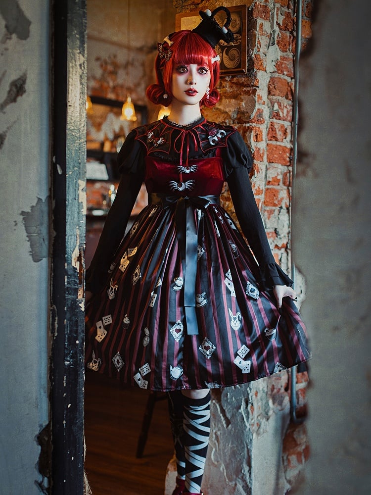 and with Detachable Spider Web Embroidery Organza Brooch Red Butterfly Fake Collar Black Moth