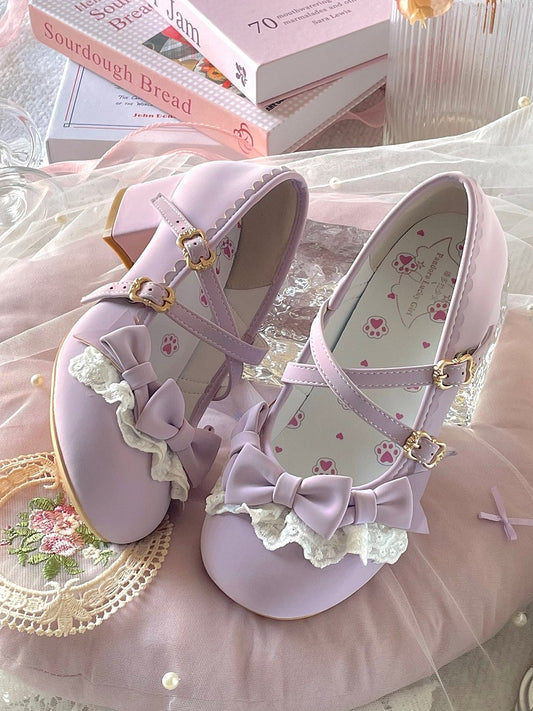 Mary with Janes Accents Violet Bow Lolita Elegant