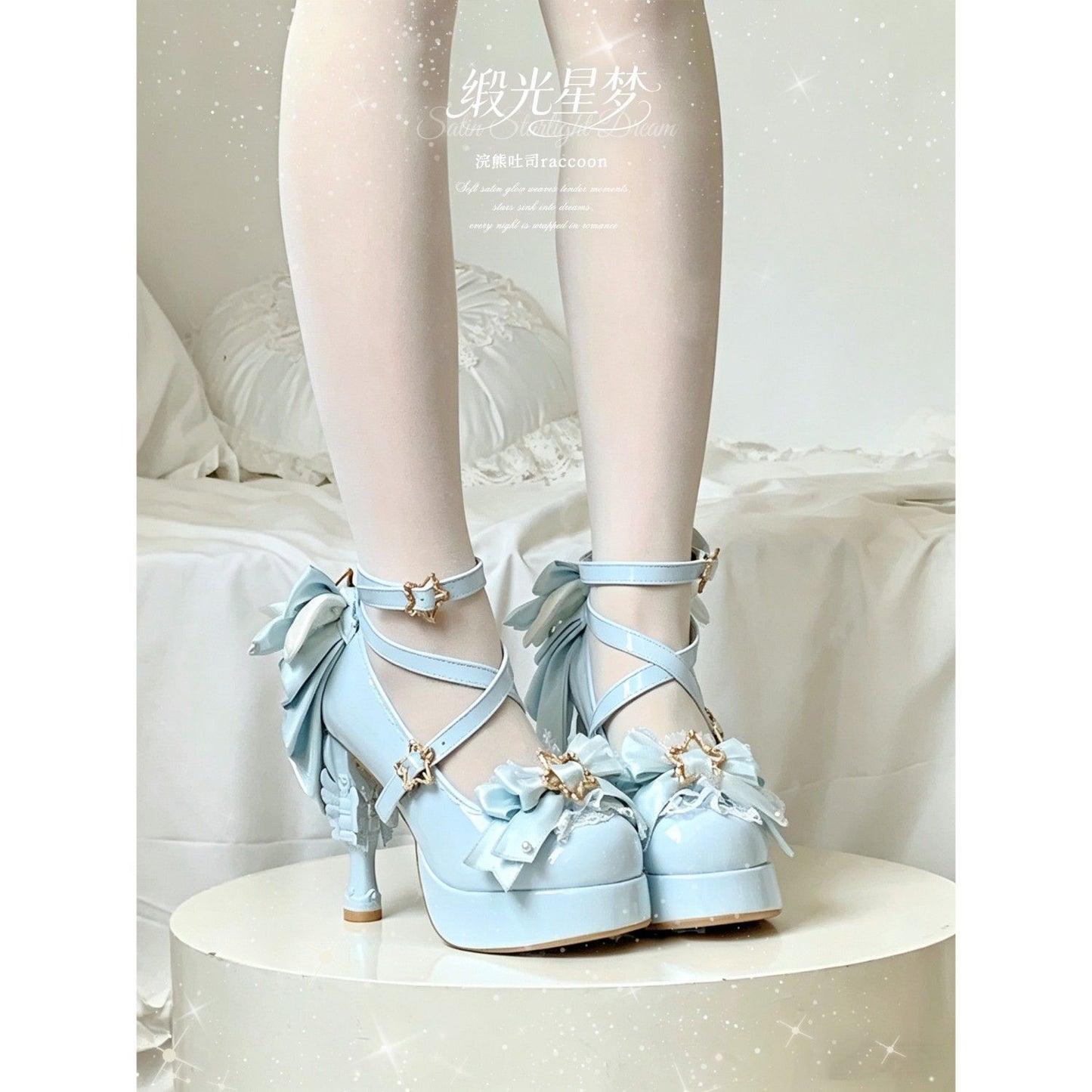 Lolita Patent Leather Unique Heel Pumps with Bow – Sweet Original Design