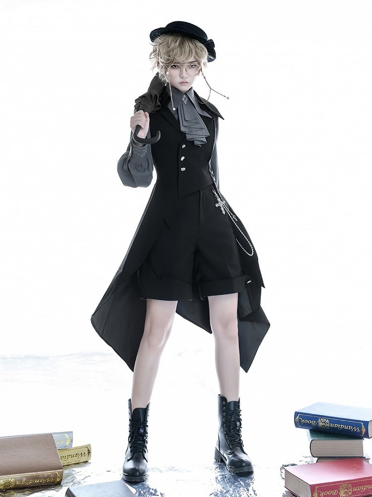 ラム肉ロリータジャボシャツグレー袖王子