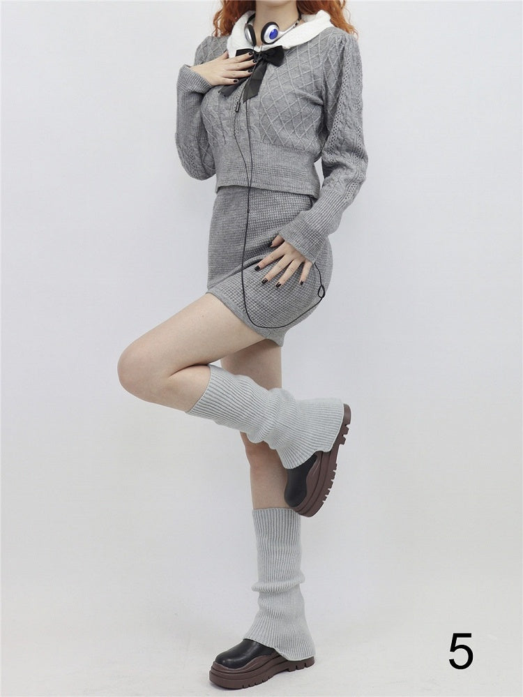 Colors Leg Warmers Knitted Mid-length Ribbed 7