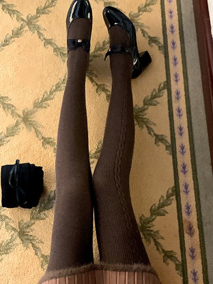 リブサイドウィンタータイツ