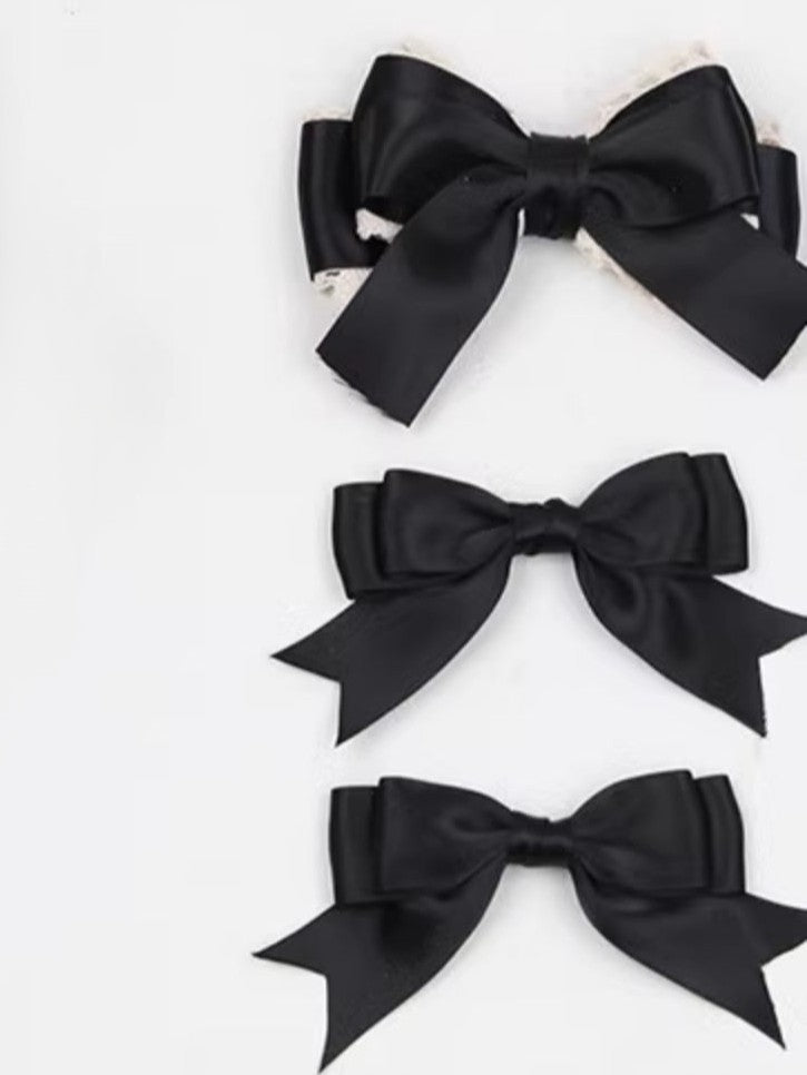 Black Lolita Hairclip Bowknot