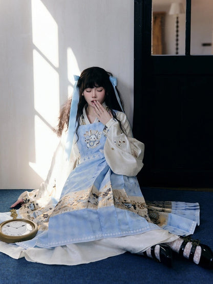 New Chinese Style Hanfu Alice in Wonderland Lolita Dress with Embroidery Details - San Sheng Du