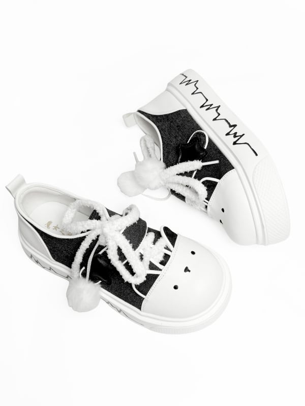 with Shoes Canvas Kitty Platform Strap Dual System Black Themed