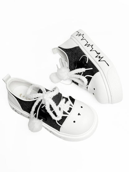 with Shoes Canvas Kitty Platform Strap Dual System Black Themed