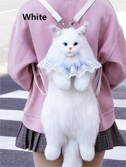 Colors 4 Realistic Backpack/Crossbody Bag Cat Plush