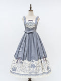 Jumper Titmouse Lolita and Print Gray Floral Skirt