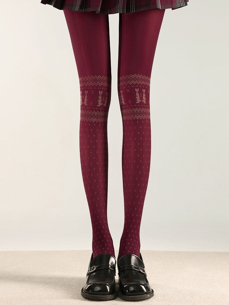Bunny Print Colors Geometric 4 and Tights