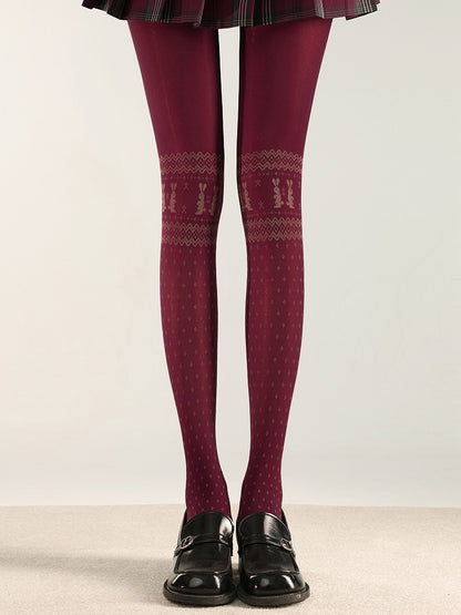 Bunny Print Colors Geometric 4 and Tights