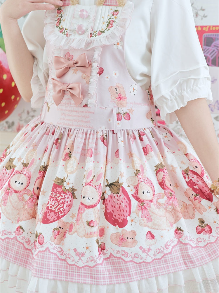 ホワイト＆ピンクのリボン付きピーターパンカラーのスイートロリータブラウス