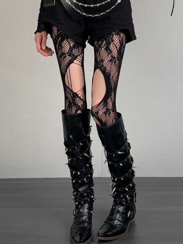 Y2K-Farboptionen, ausgehöhltes Design, Ausschnitt, 4 Details, Strumpfhose