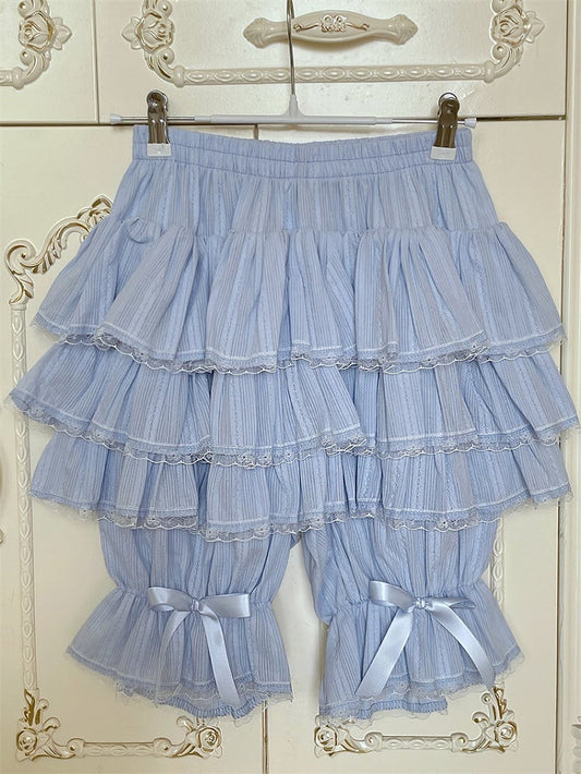 Cotton Multi-Layered Lolita Blue Bloomers