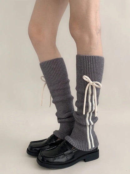 Leg Knit Bow-Tie Ribbed Colors) Warmers (4