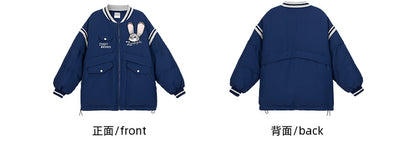 Zootopia Judy Applique Dark Blue Down Jacket Detachable Sleeves