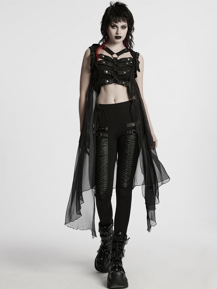 Punk Hollow Skeleton Black Personalized Vest