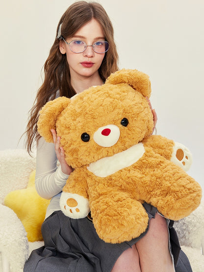 Detachable Straps Bear Plush Yellow Backpack Shoulder Size Middle/Large