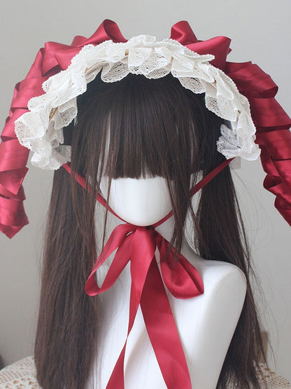 Bonnet Curls 8 Lolita Options Lace Ribbons with Color and – Design