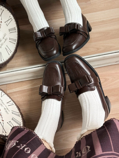 at Fit Loafer Top Shoes Slip-in Brown Chocolate Bow