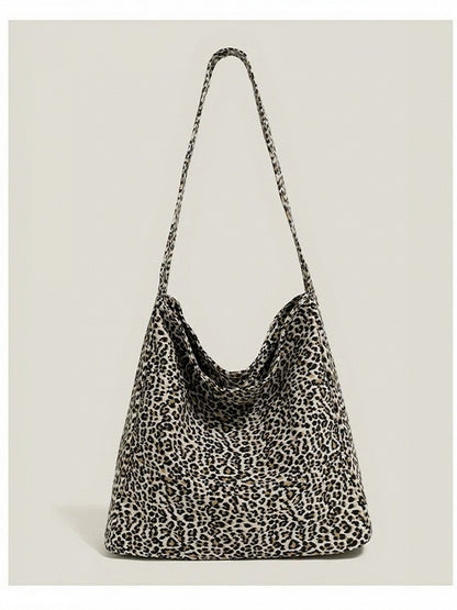 Bag Crossbody Print Gray Leopard Shoulder Canvas