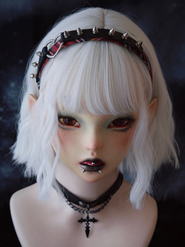 KC And Design Heart Red With Plaid Buckle Black Studs Pattern