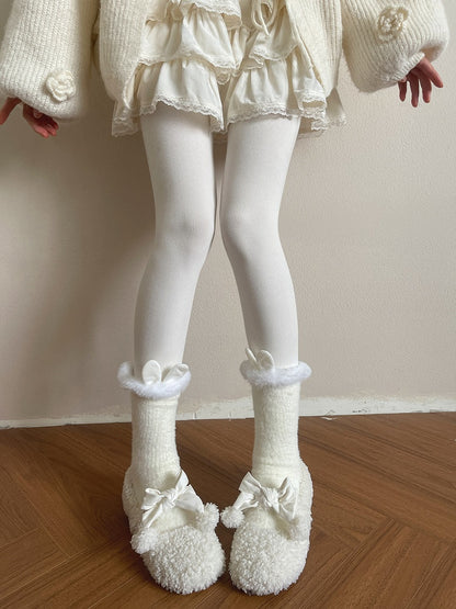 Furry Bunny Ear Lolita Decorations with Calf Socks Colors 6 Trim