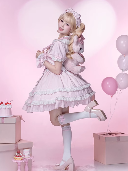 und Spitzen-Handfesseln mit Perlenkette Weiß Rosa