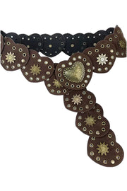 Separately sold brown decorative heart belt