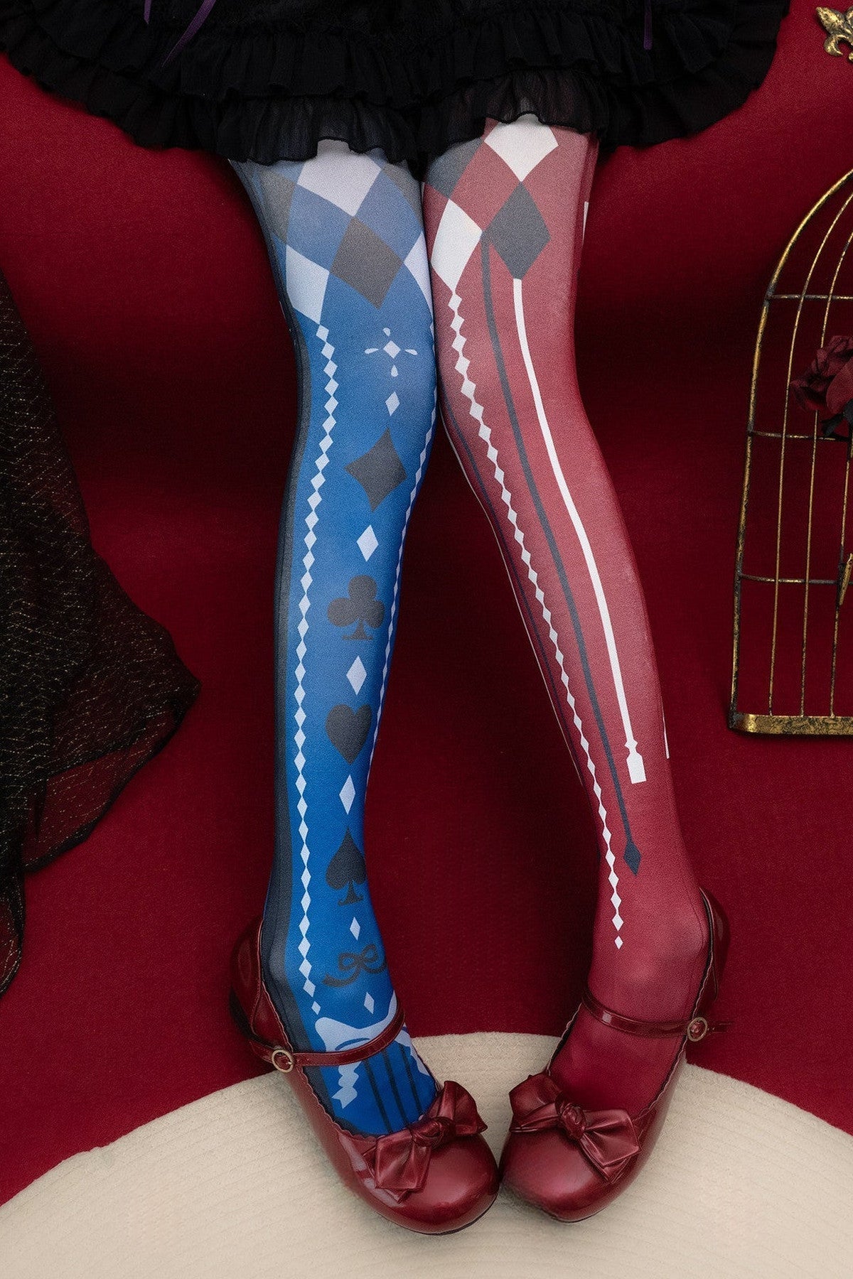 Playing Card Print Patterned Tights