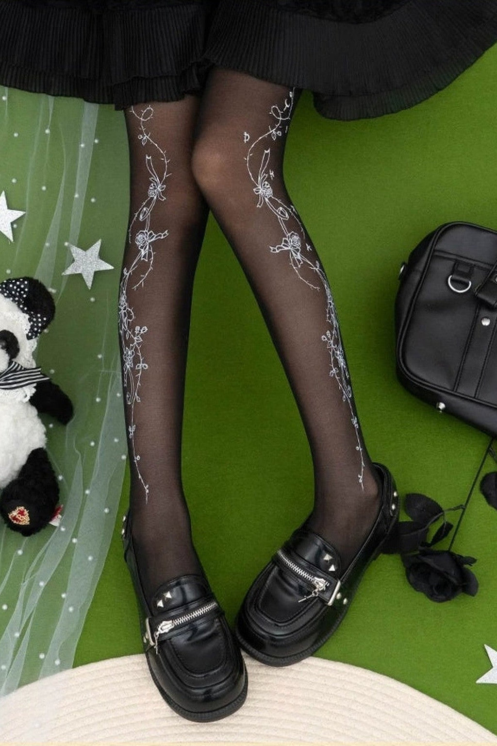 Rose Story Floral Patterned Tights