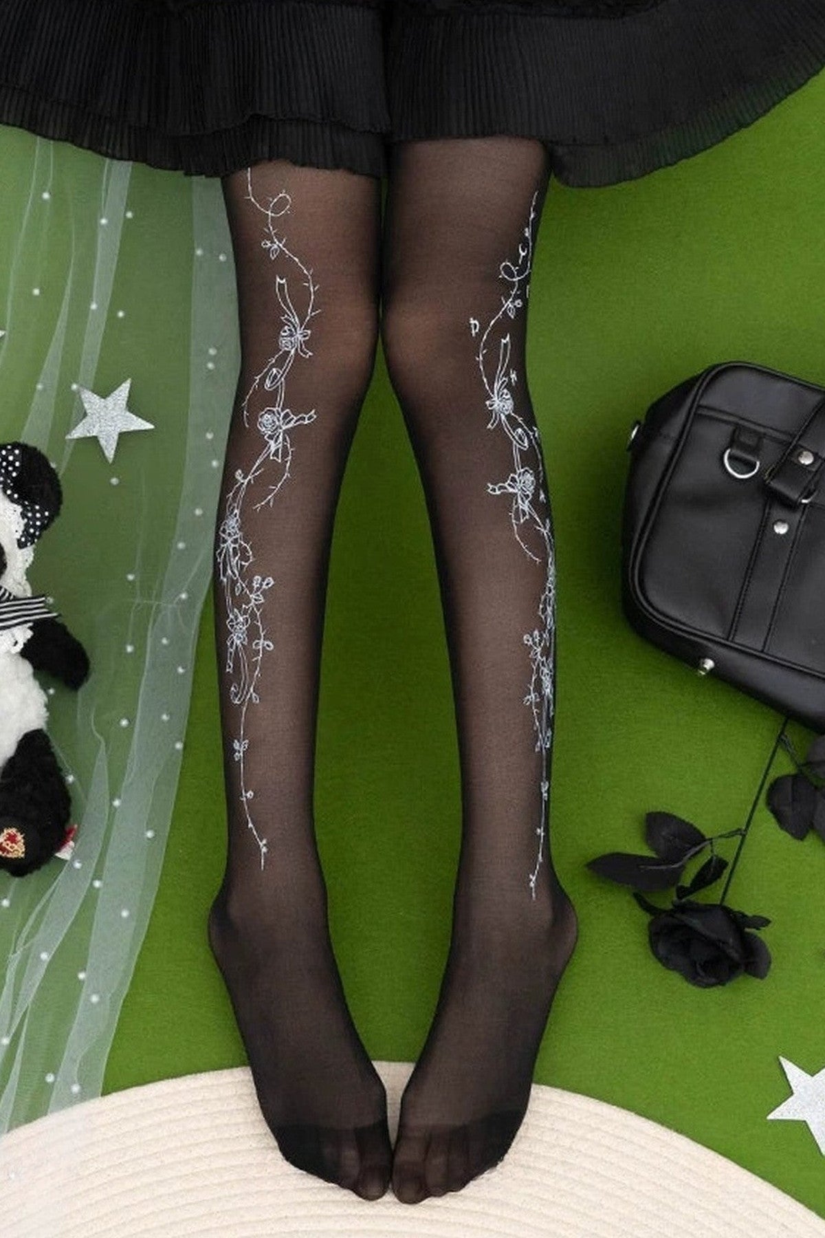 Rose Story Floral Patterned Tights