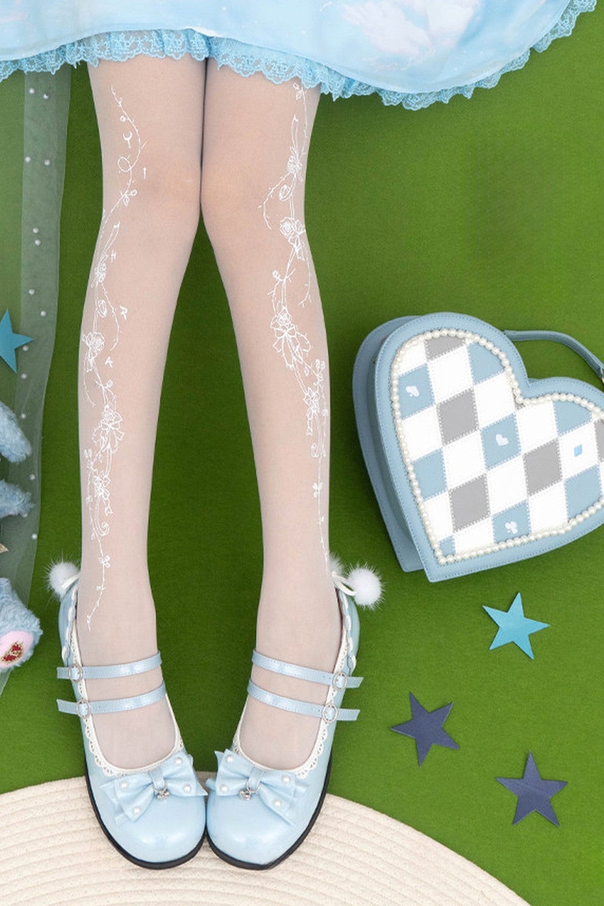 Rose Story Floral Patterned Tights
