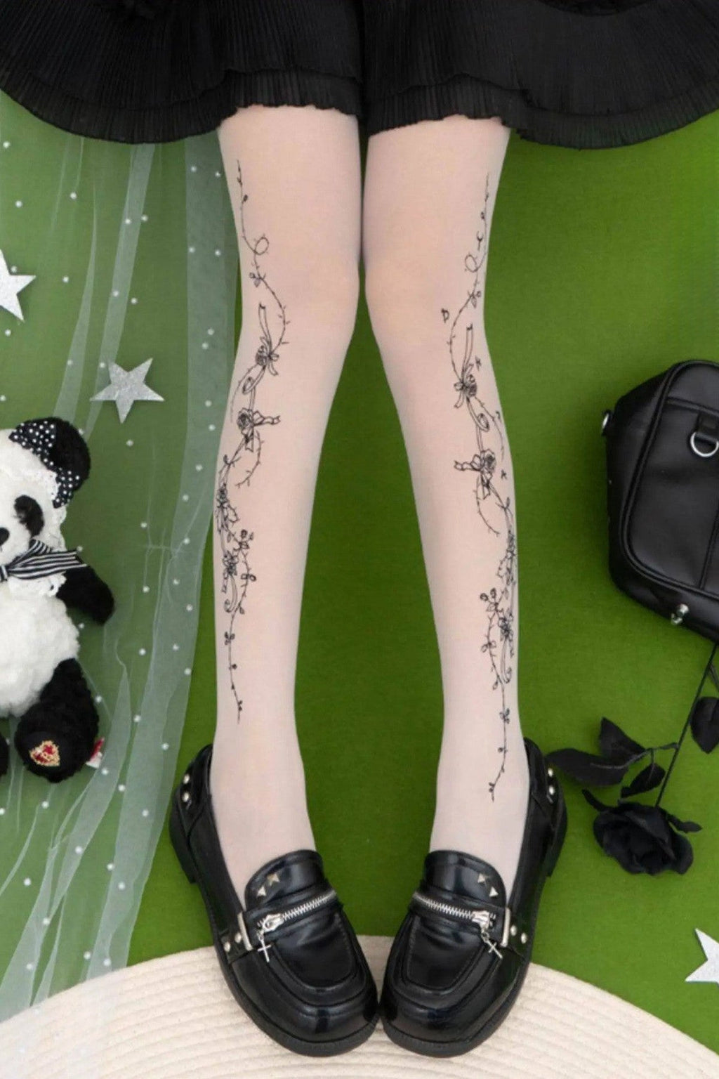Rose Story Floral Patterned Tights