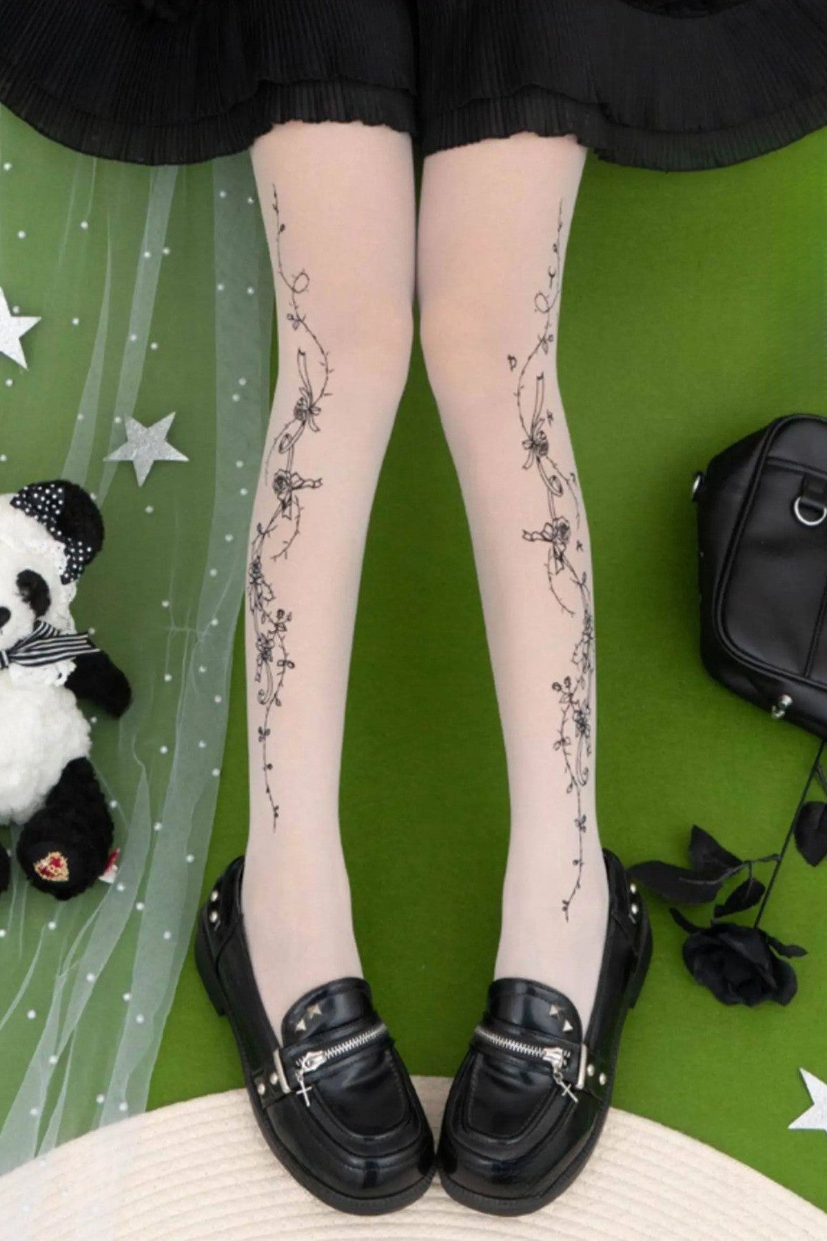 Rose Story Floral Patterned Tights